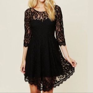 Free People Black Lace Dress